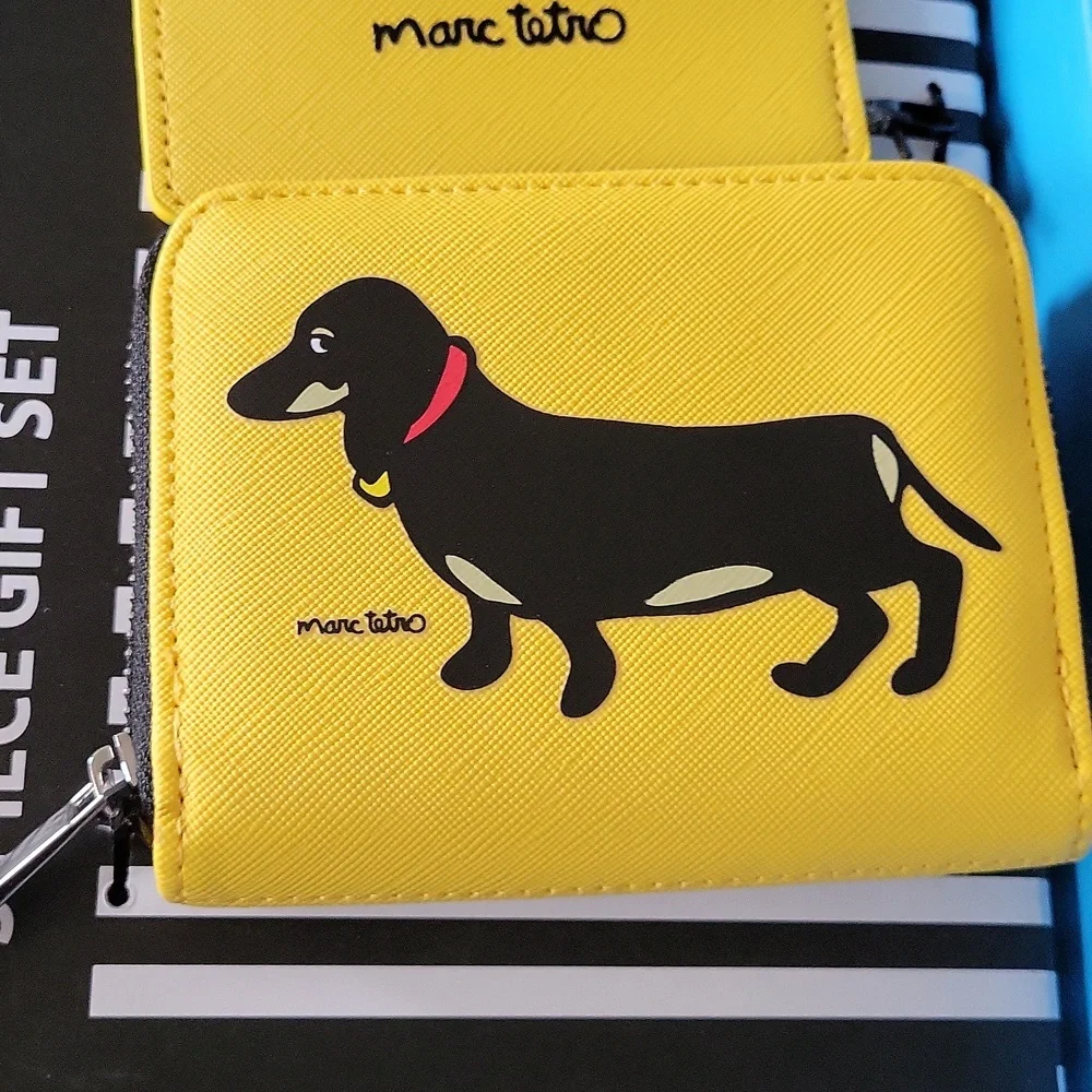 MARC TETRO Dachshund 3pc Gift MINI BACKPACK WALLET NEW